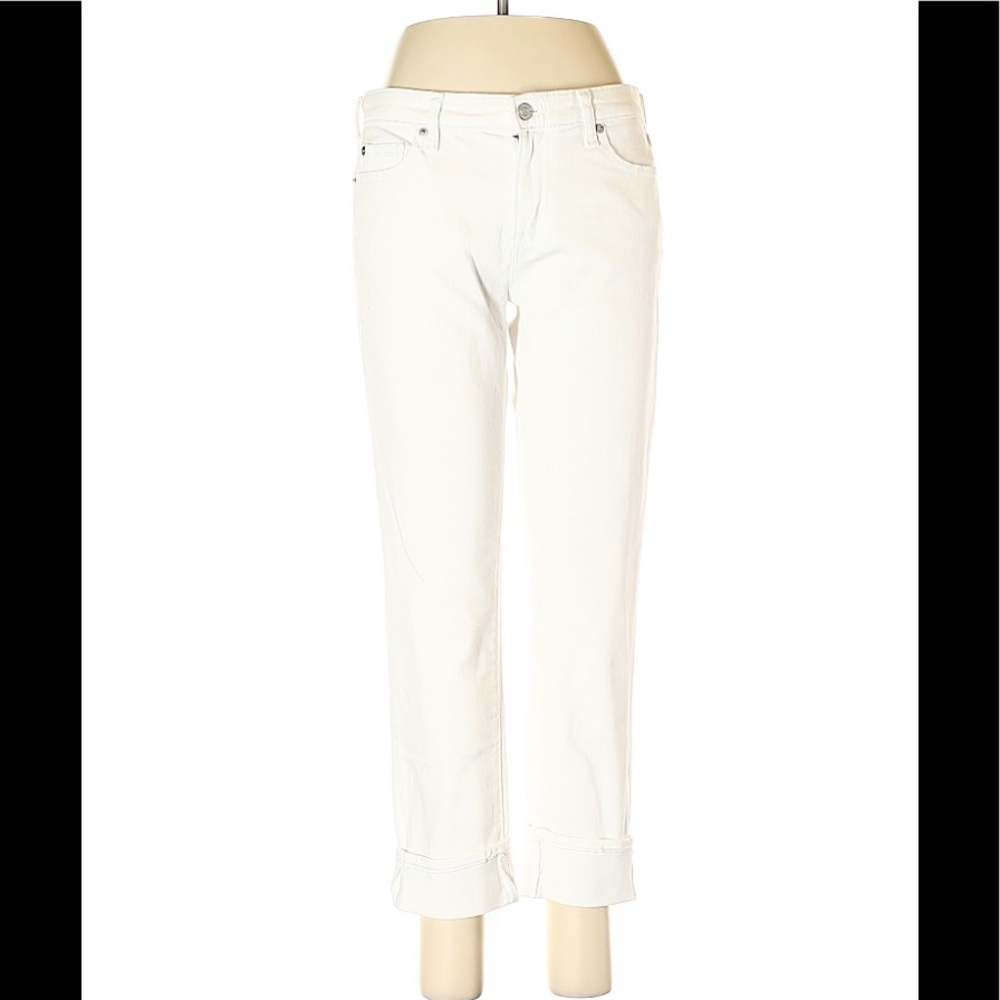 Gap White Boyfriend Cut Ankle Jeans
